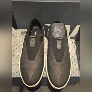 Elegant Black and Gray Women's Slip-On Loafers